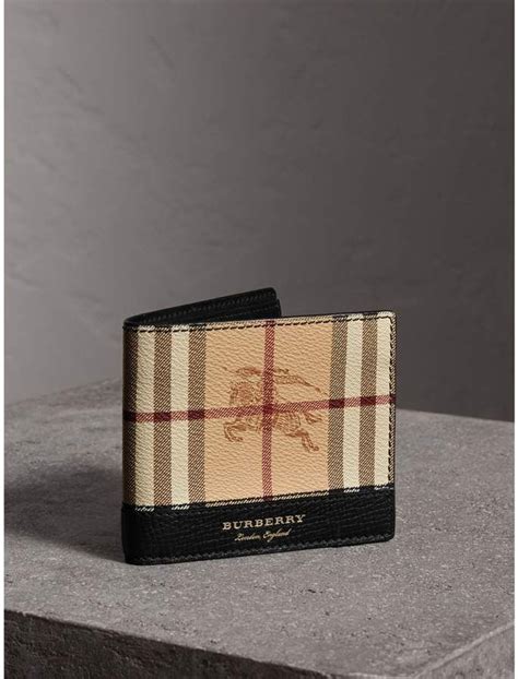 burberry haymarket check wallet|Burberry embossed leather wallet.